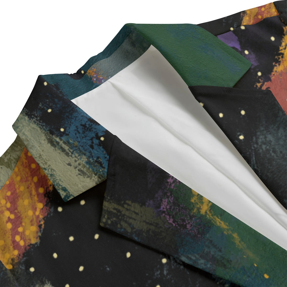 Women's Muted Olive Green Pixel Texture Blazer - Abstract Print Jacket