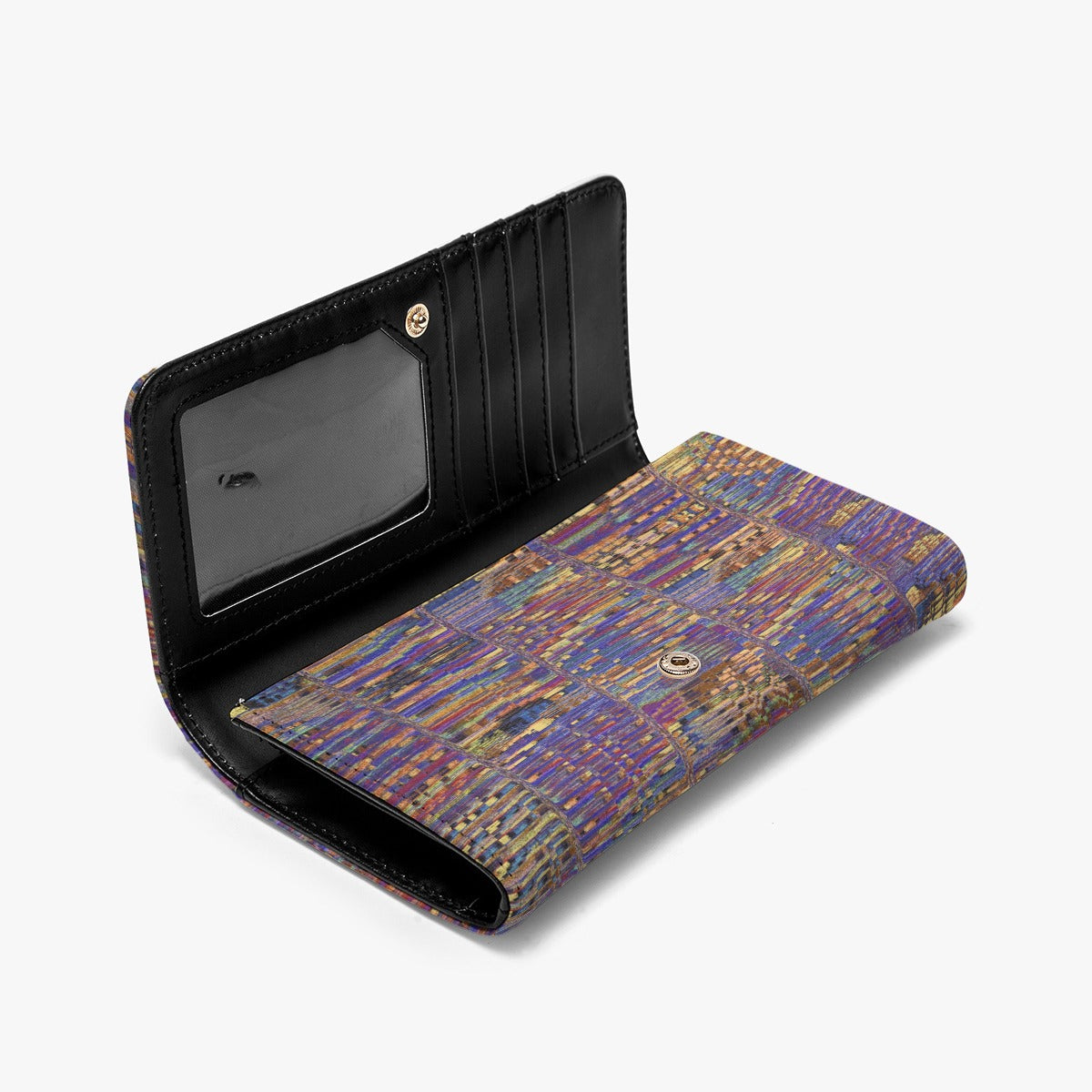 Women's Purple Gold Mosaic Pattern Foldable Wallet