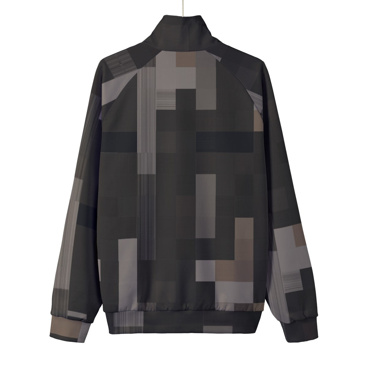 Men's Black Onyx Textured Stand Collar Jacket