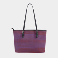 Women's Purple Magenta Abstract Plaid Shoulder Tote Bag