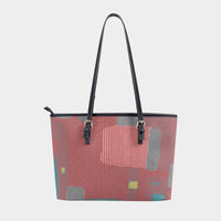 Women's Pink Gray Diagonal Texture Print Tote Bag