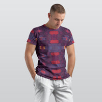 Men's Deep Violet Crimson Red Digital Block O-Neck T shirt