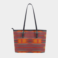 Women's Red Orange Striped Geometric Pattern Tote Bag