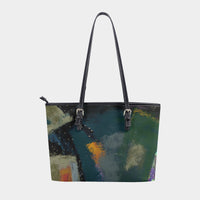Women's Dark Green Black Abstract Canvas Art Tote Bag