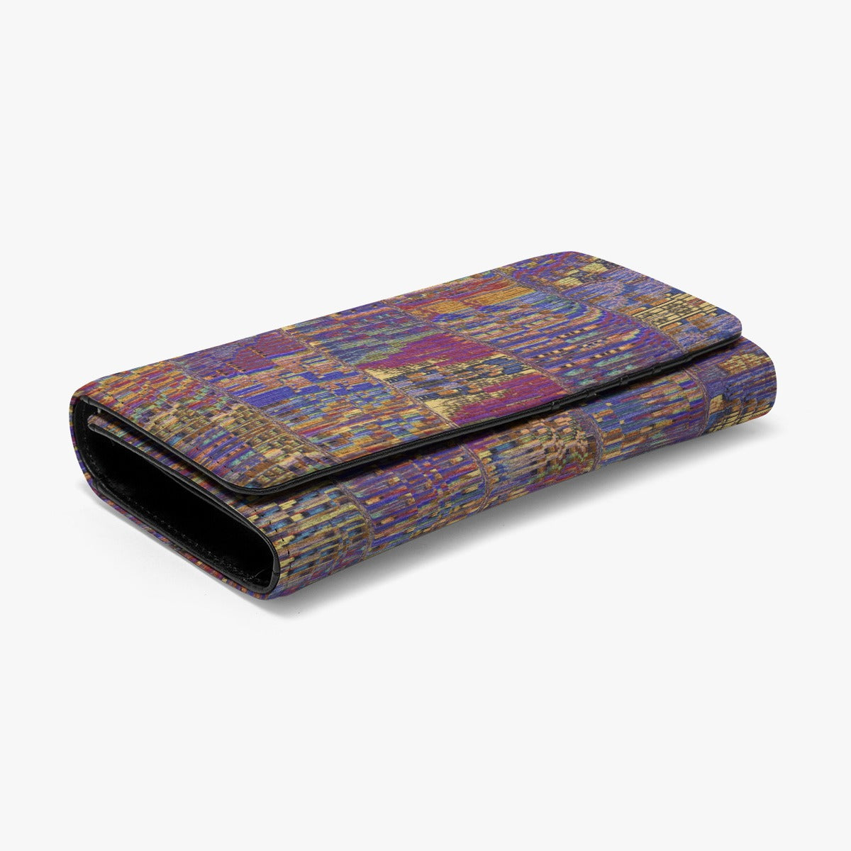 Women's Purple Gold Mosaic Pattern Foldable Wallet