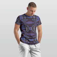 Men's Blue Yellow Kaleidoscopic Cotton T-shirt