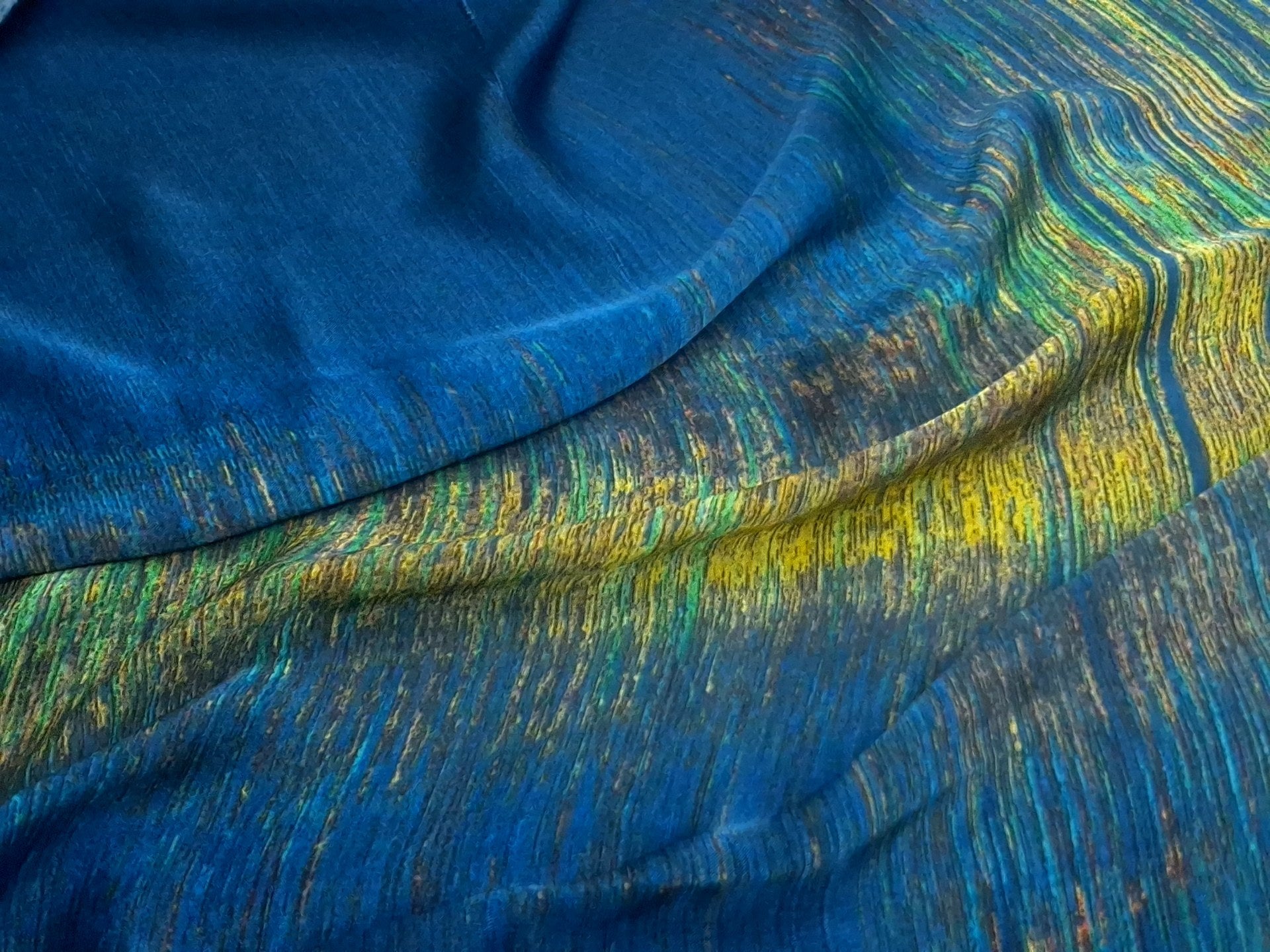 Blue River on Bemberg Modal satin