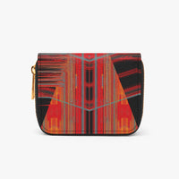 1313. Women's Abstract Expressionist Bifold Zipper Wallets
