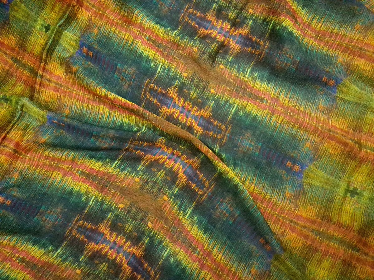 River delta on Crinkled Viscose Crepe