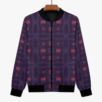 228. Womens indigo morse code Bomber Jacket- custom designed