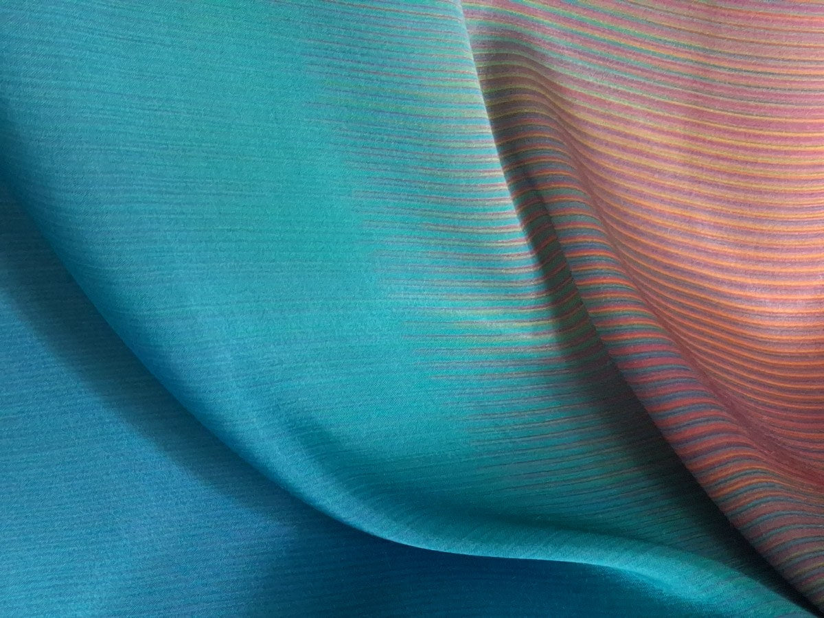 FINE LINES on Aqua on Bemberg Modal satin