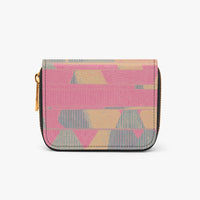 1313. Women's Pink Abstract Geometric Zippered Bifold Wallet