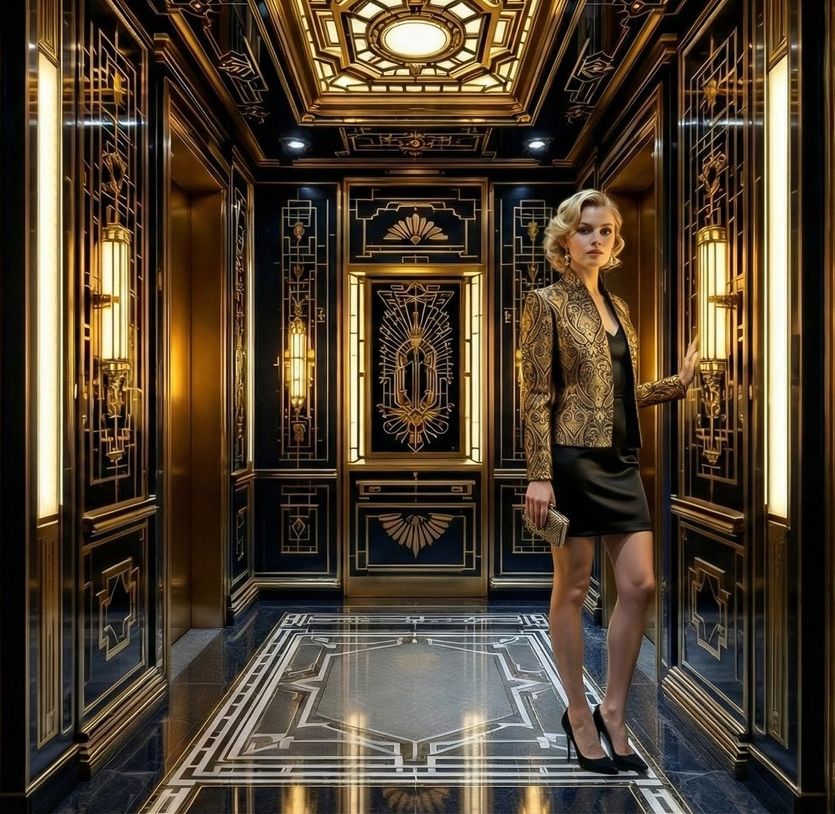 Custom tailored Baroque Black and Gold tailored jacket – Luxury Black Evening Jacket