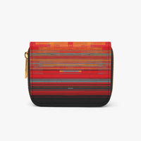 1313.  Women's Stripped Artistry Bifold Zipper Wallet