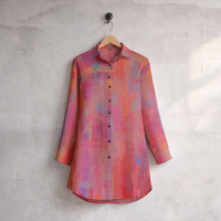 Women's Coral Dress Shirt – Custom-Designed Art Print