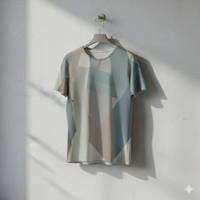 Men's Dove Gray Pale Slate Geometric Block Cotton T shirt