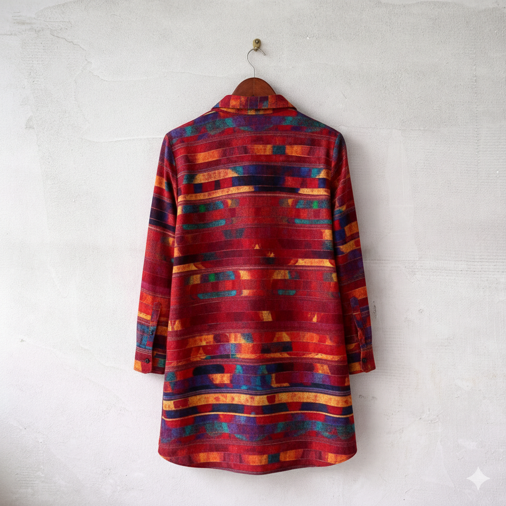 Women’s Parallels Shirt Dress – Custom-Designed Art Print Fashion