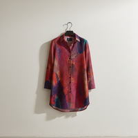 Women’s Crimson Shirt Dress – Custom-Designed Art Print Fashion