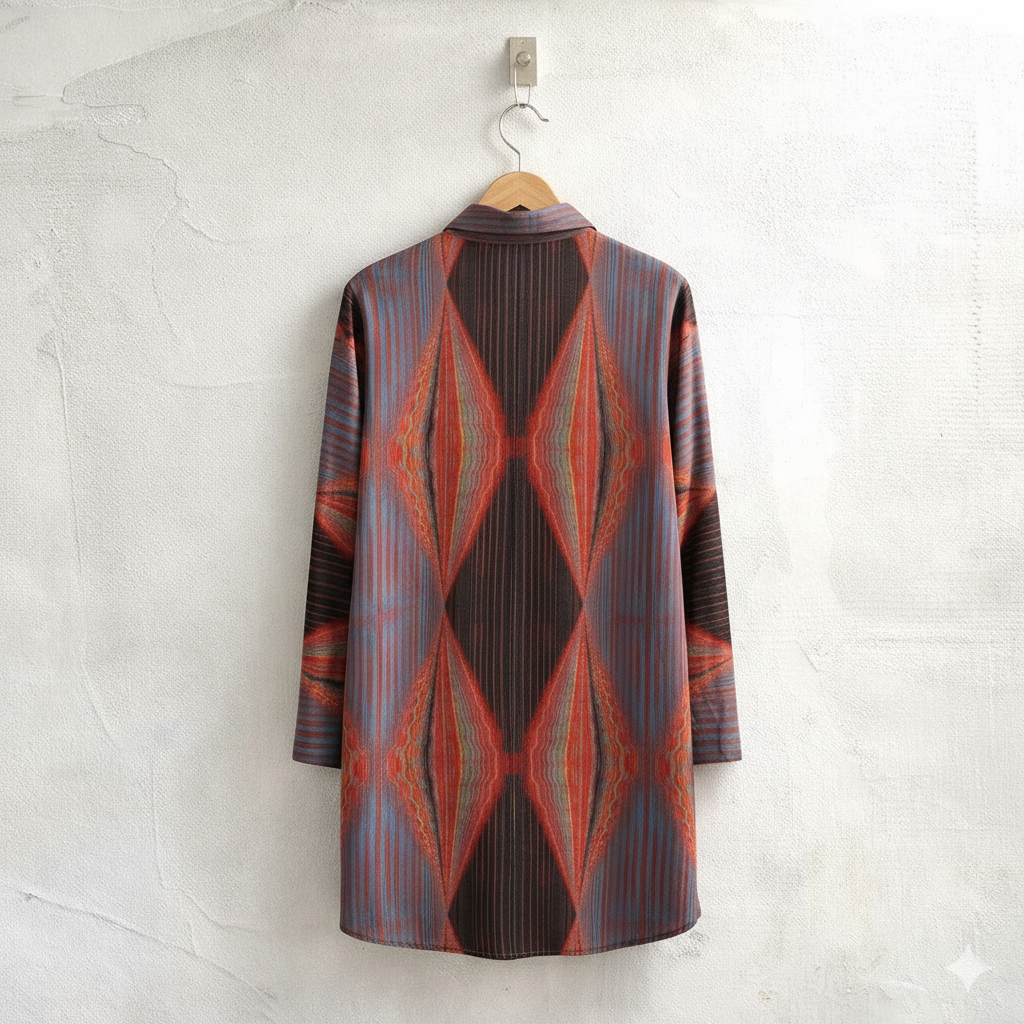 Women’s Black Diamond Shirt Dress – Custom-Designed Art Print N