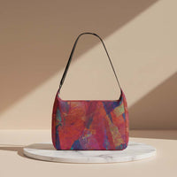 Women's Abstract Red Purple Textured Messenger Bag