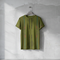 Men's Olive Green Black Srips Cotton T Shirt