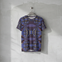 Men's Blue Yellow Kaleidoscopic Cotton T-shirt