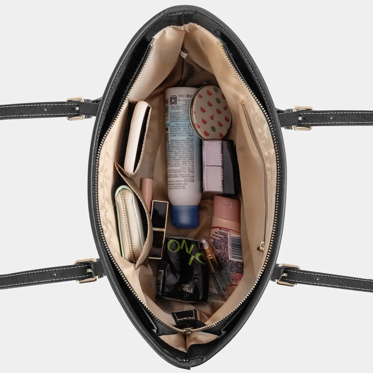 Women's Pink Gray Diagonal Texture Print Tote Bag