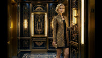 Custom tailored Baroque Black and Gold Gold Tailored long Coat – Luxury Black Evening Jacket