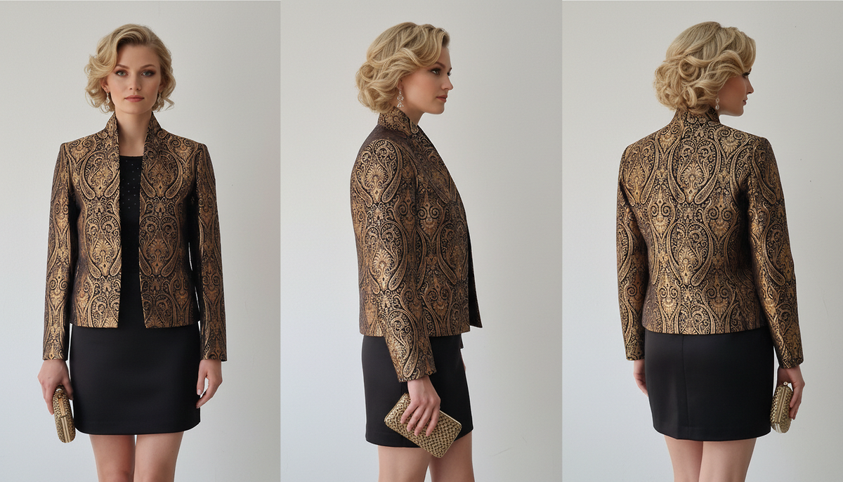 Custom tailored Baroque Black and Gold tailored jacket – Luxury Black Evening Jacket