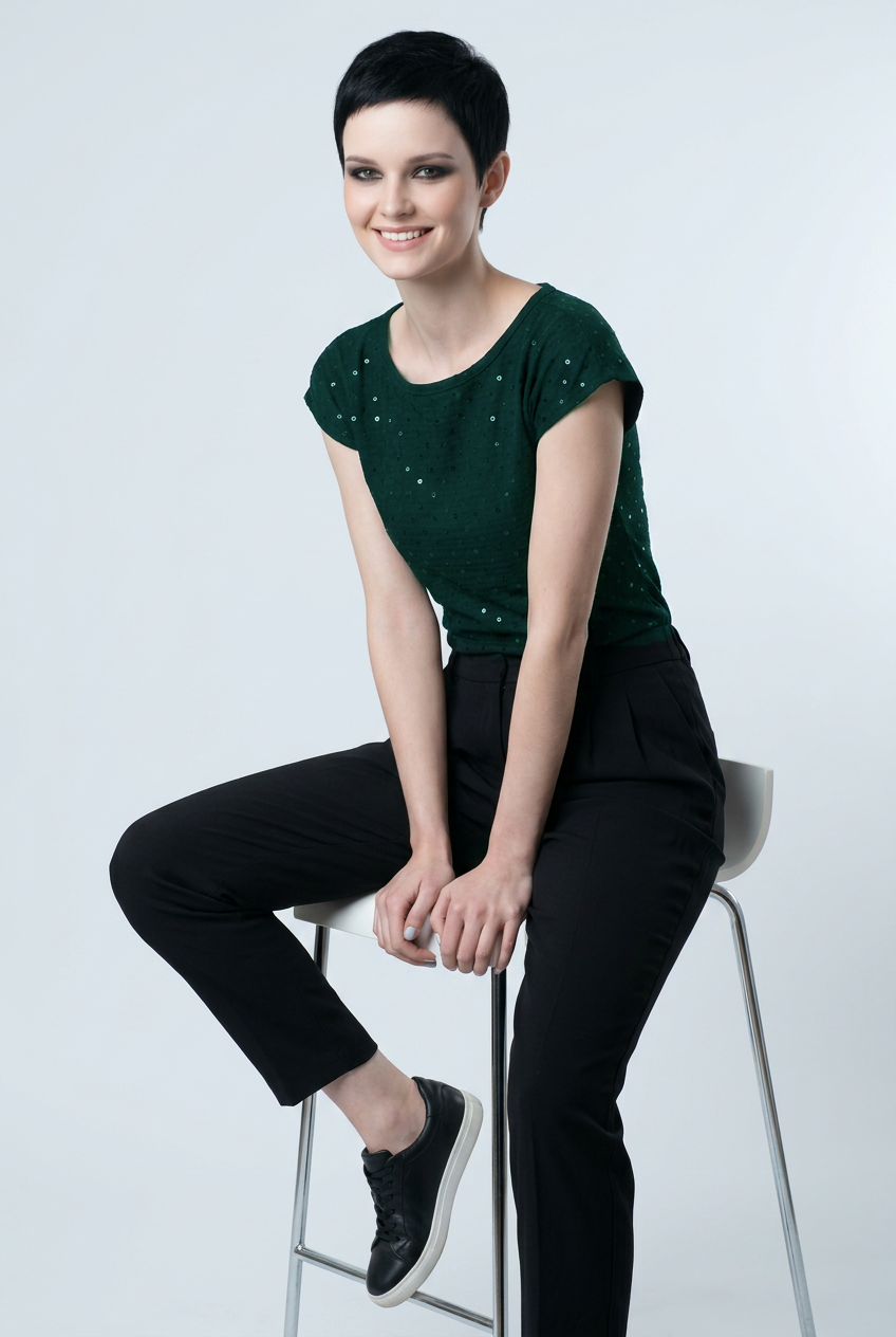 Dark Green Schiffli Embroidered Rayon Top for Women | Sequin Cap Sleeve Blouse | Lightweight Summer Casual Top