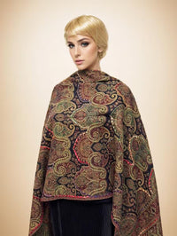 Bohemian Tapestry Shawl with Detailed Textured Pattern