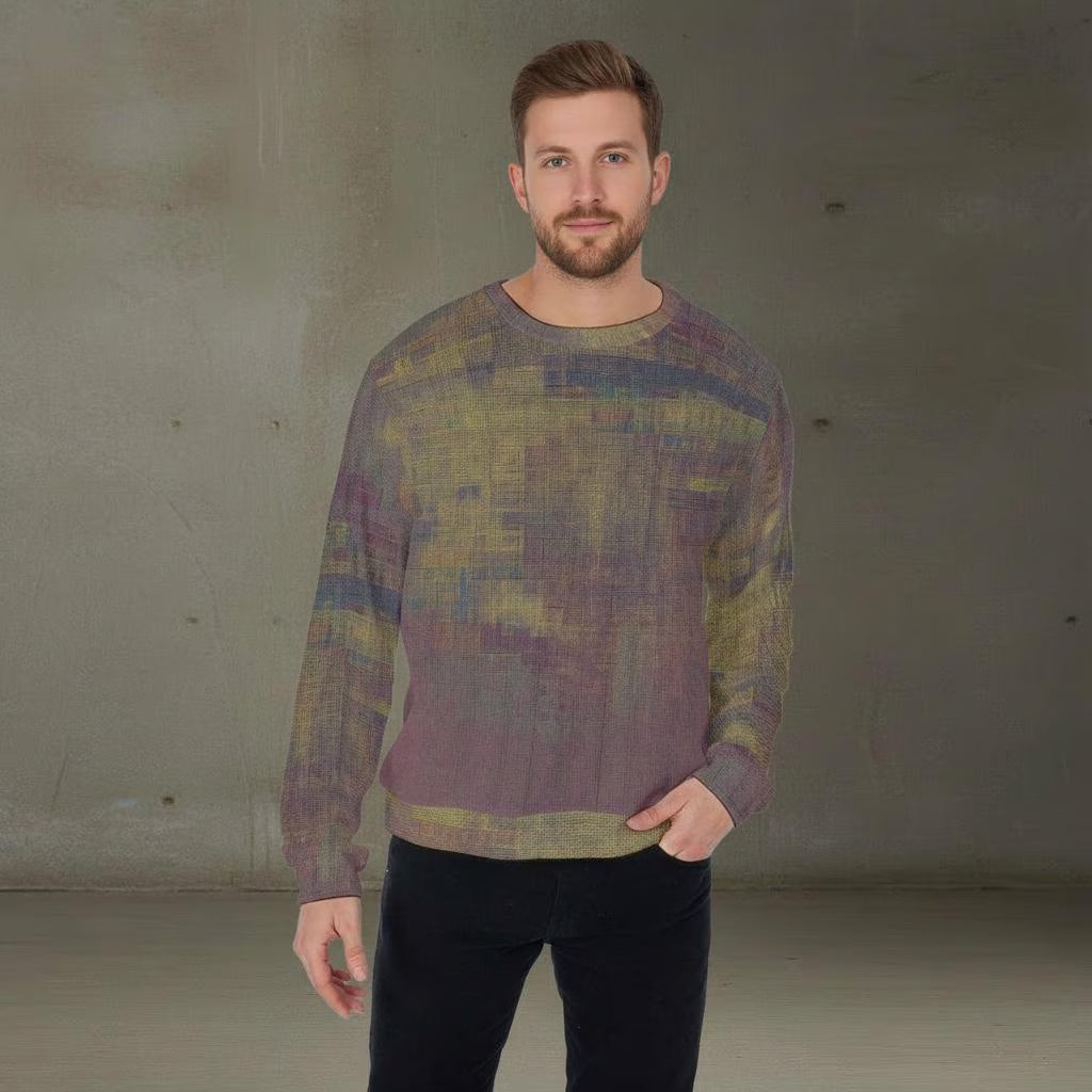 Men's Multi-Tone Abstract Knit Thicken Sweater