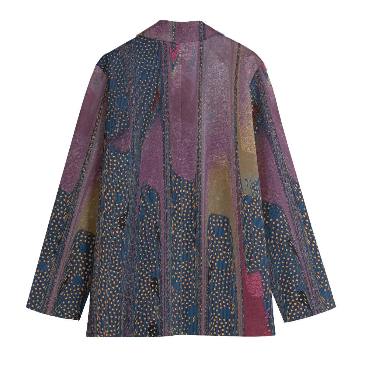 Women’s Purple Blue Art Print Blazer – Abstract Geometric Jacket