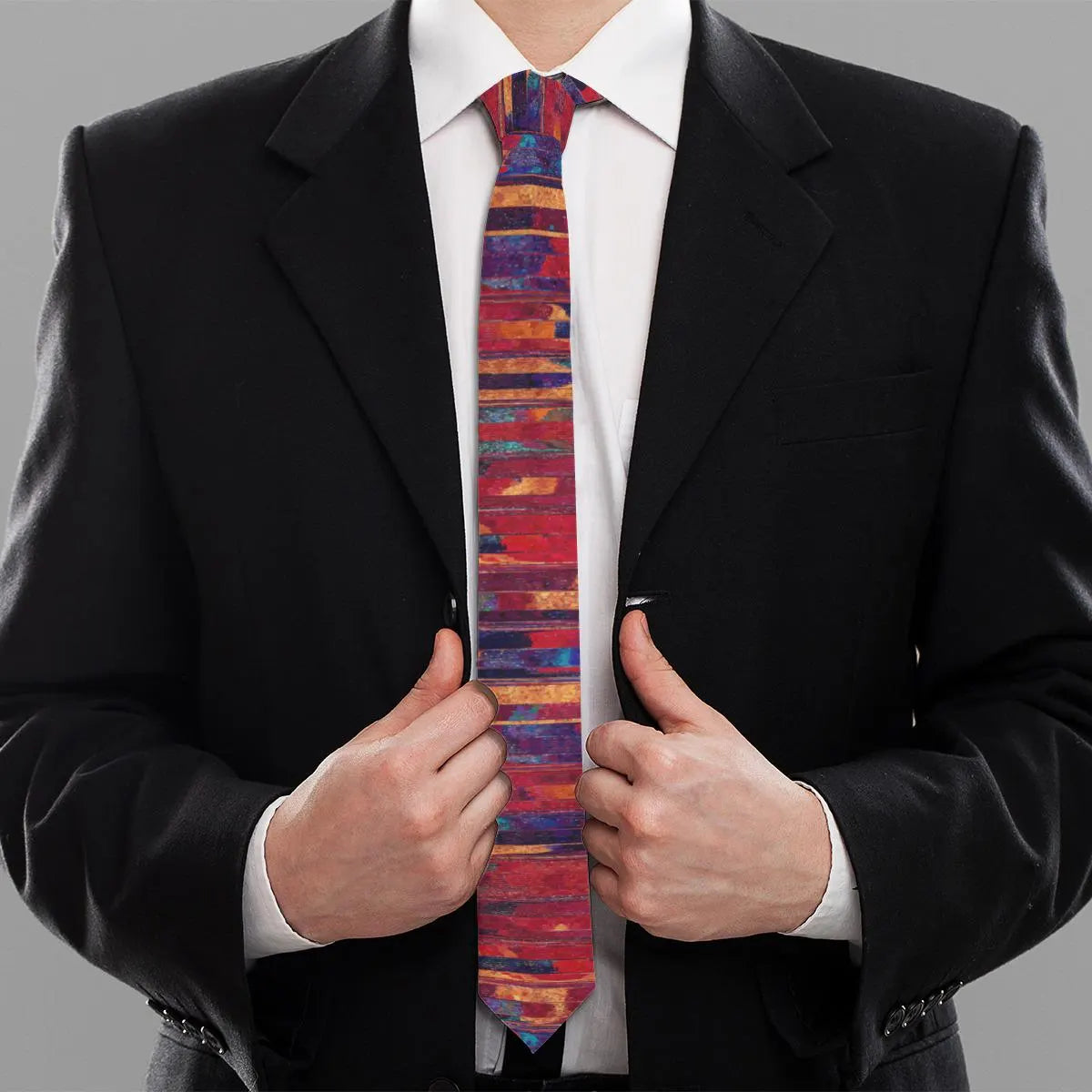 Red Blue Crimson Strokes Unisex Tie