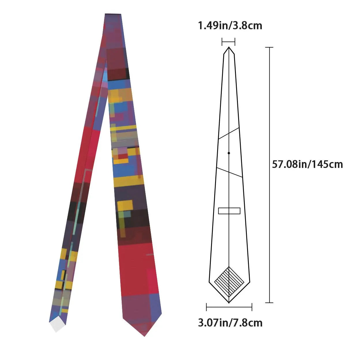 Multi-Coloured Chromatic Blocks Unisex Tie
