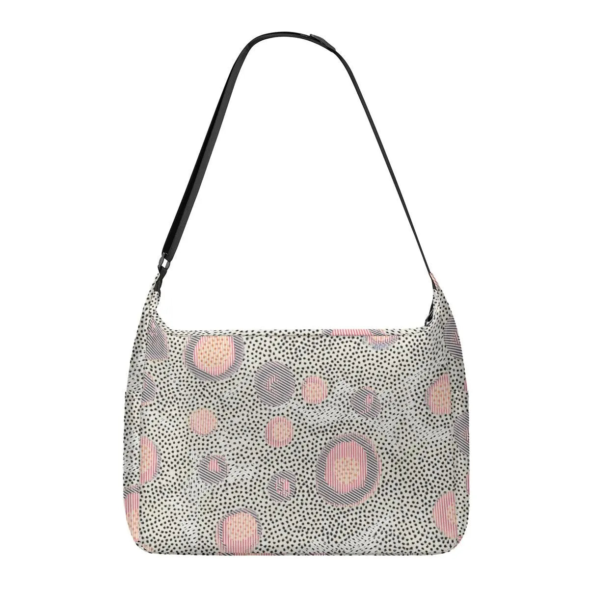 Women's White Dotted Patchwork Messenger Bag