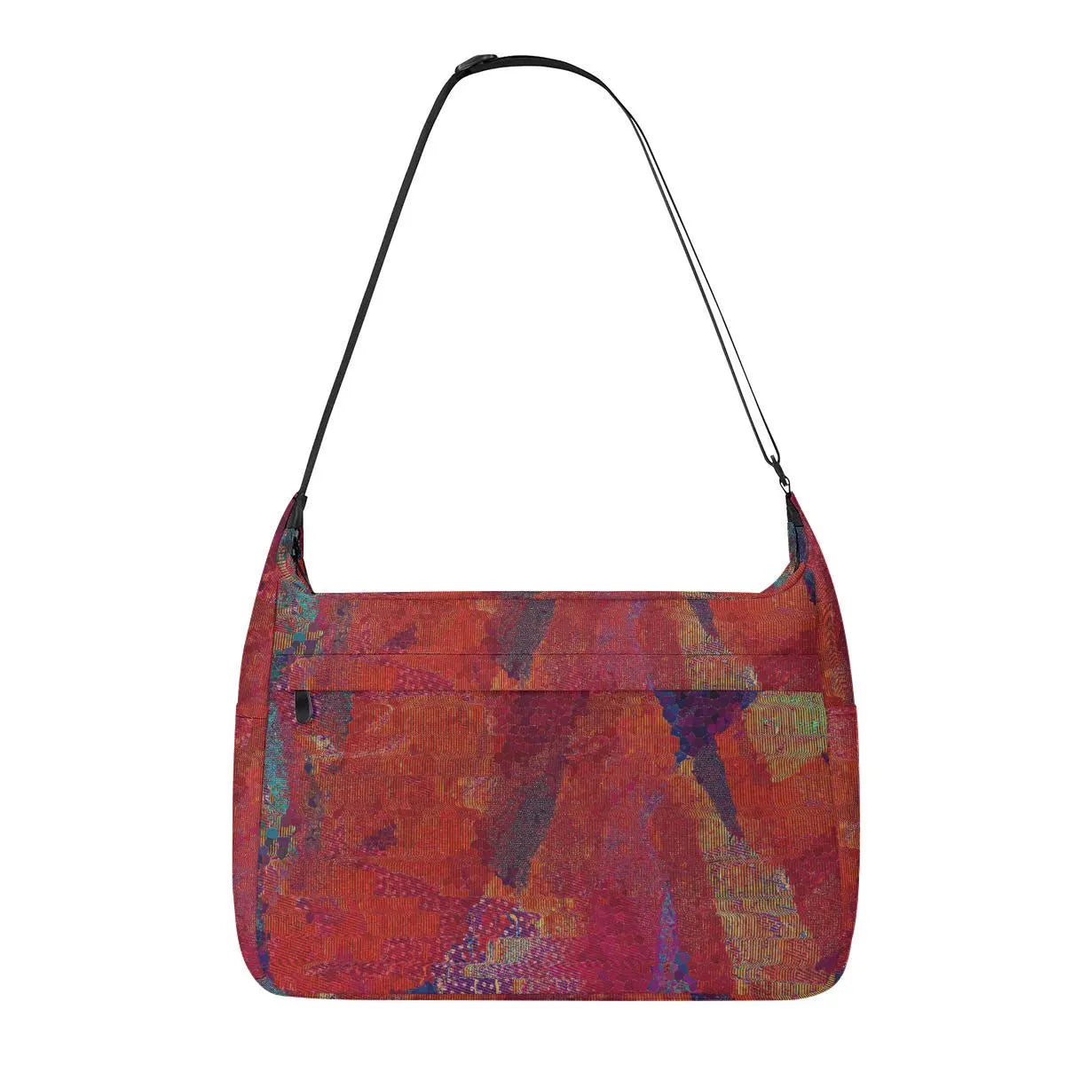 Women's Abstract Red Purple Textured Messenger Bag
