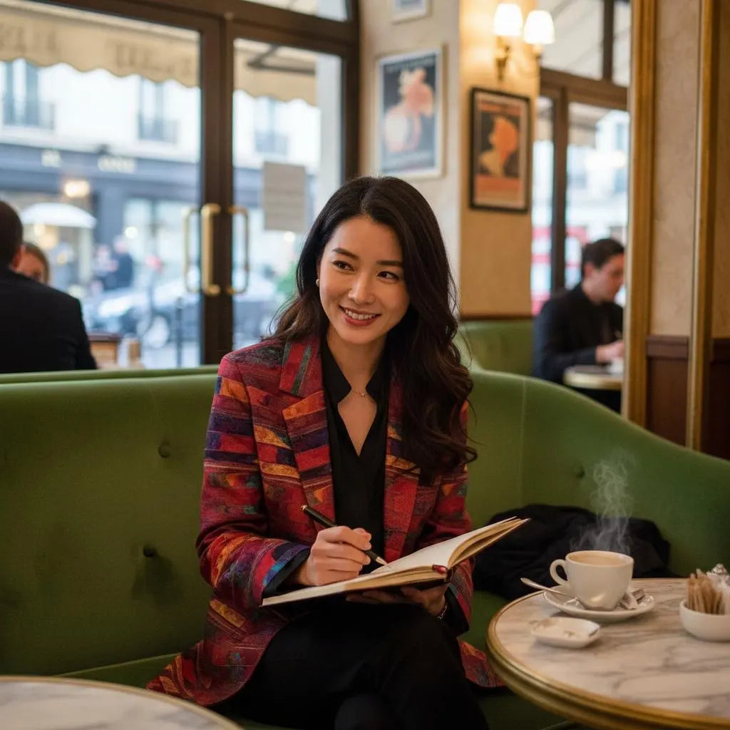 Redshift Cotton Blazer for Women | Abstract Art Jacket | Colorful Printed Blazer | Wearable Art Coat | 245GSM Designer Blazer