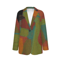 Painted Forest Cotton Blazer for Women