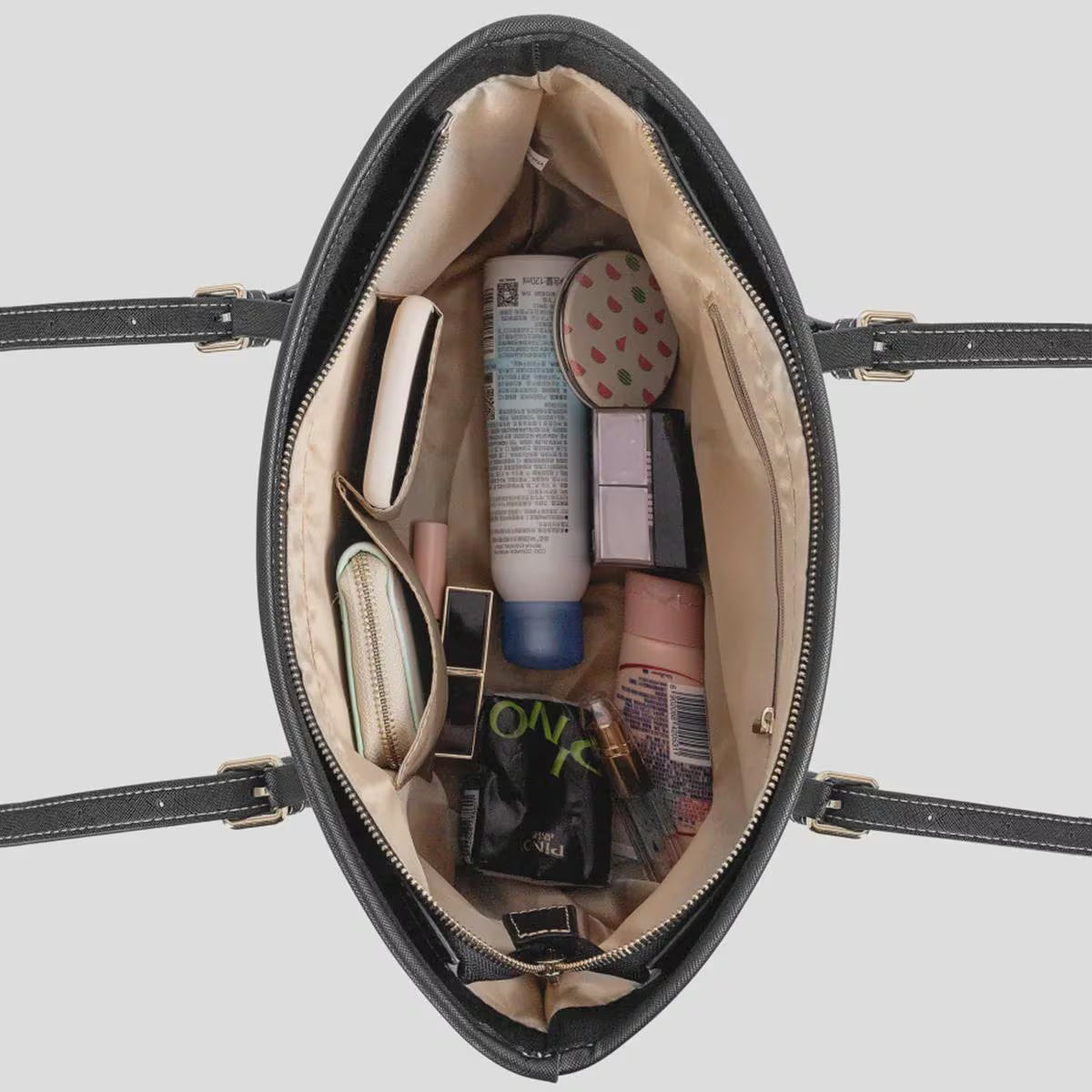 Women's Dark Red Blue Abstract Stripe Texture Tote Bag