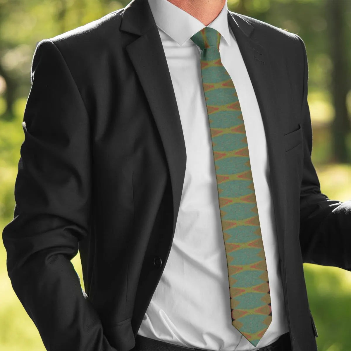 Green Verdant Echo Unisex Tie