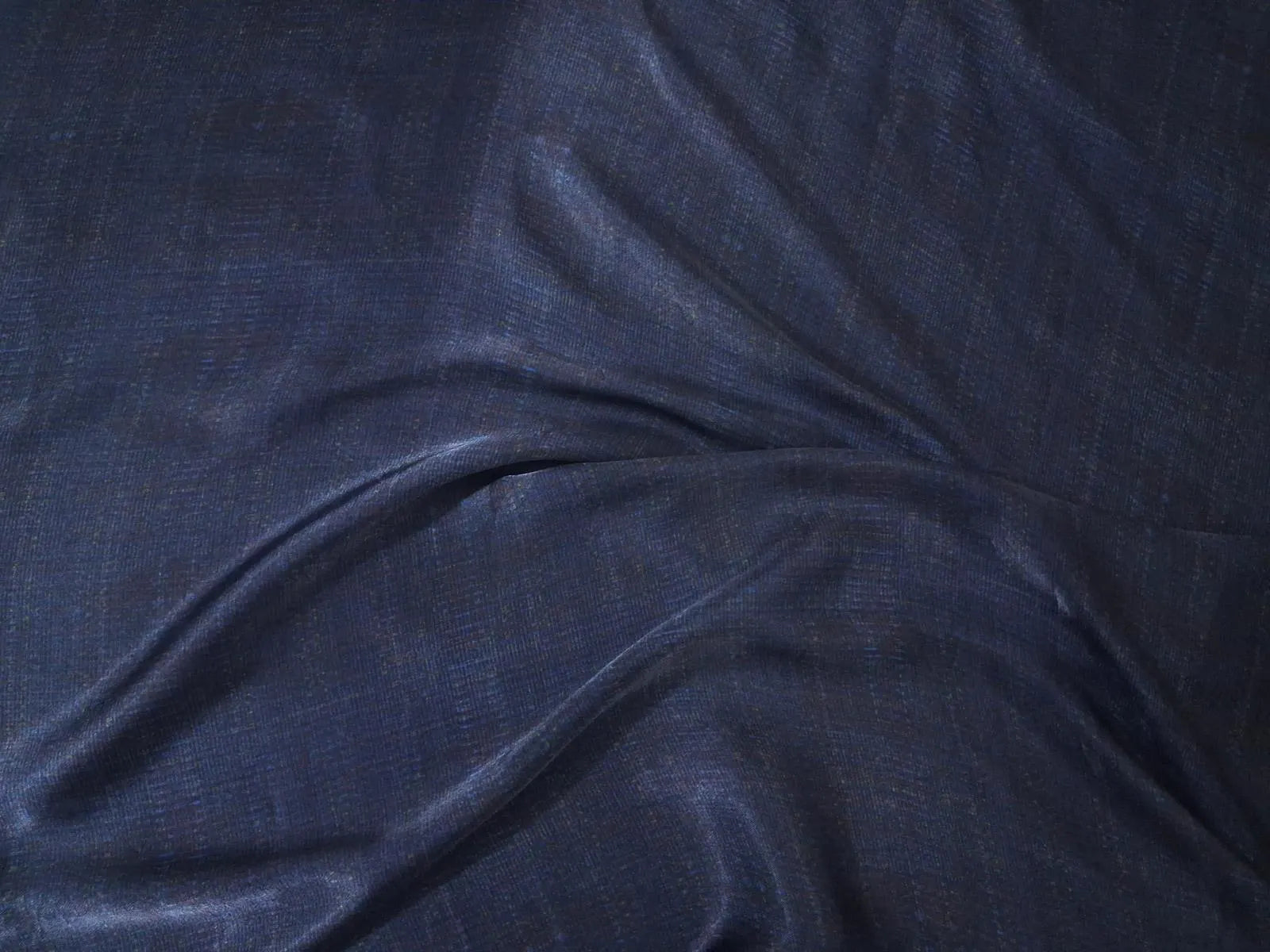 Modal Satin Fabric by the Yard | Digital Printed Modal Satin Dress Fabric | Deep Indigo Print