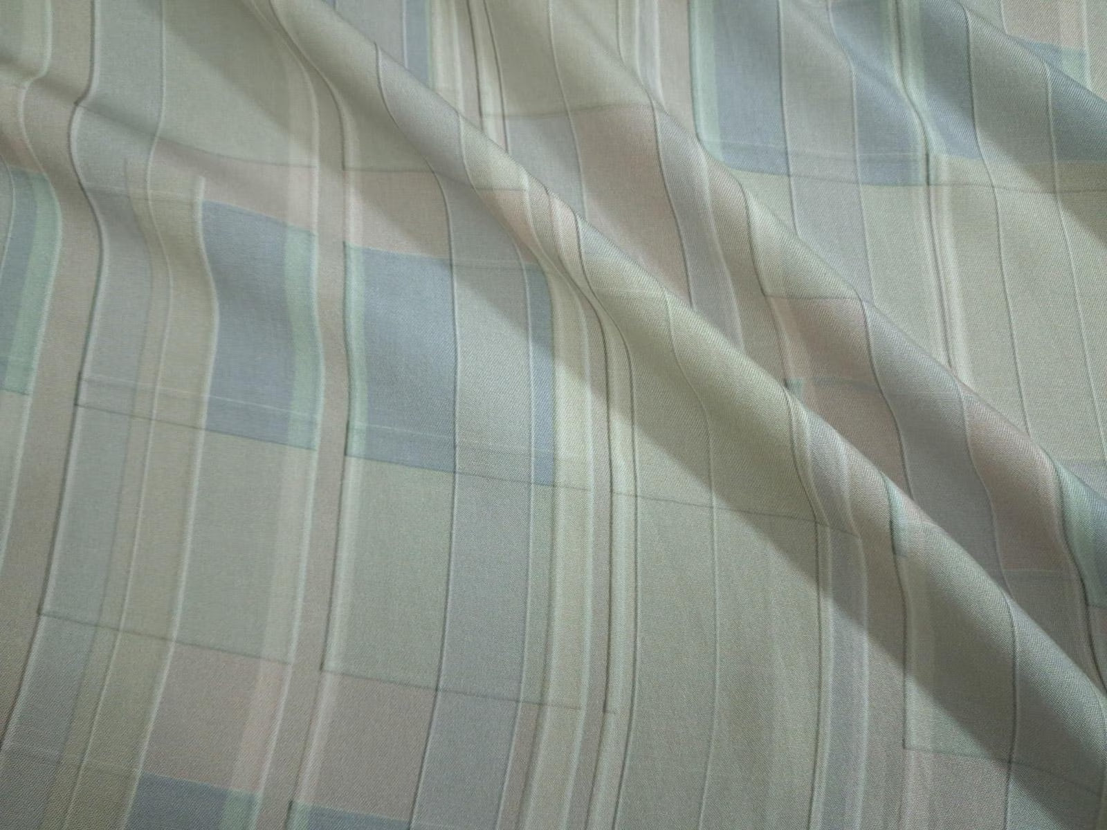 Tencel Fabric by the Yard | Digital Printed Tencel Dress Fabric | Cloud Plaid Print