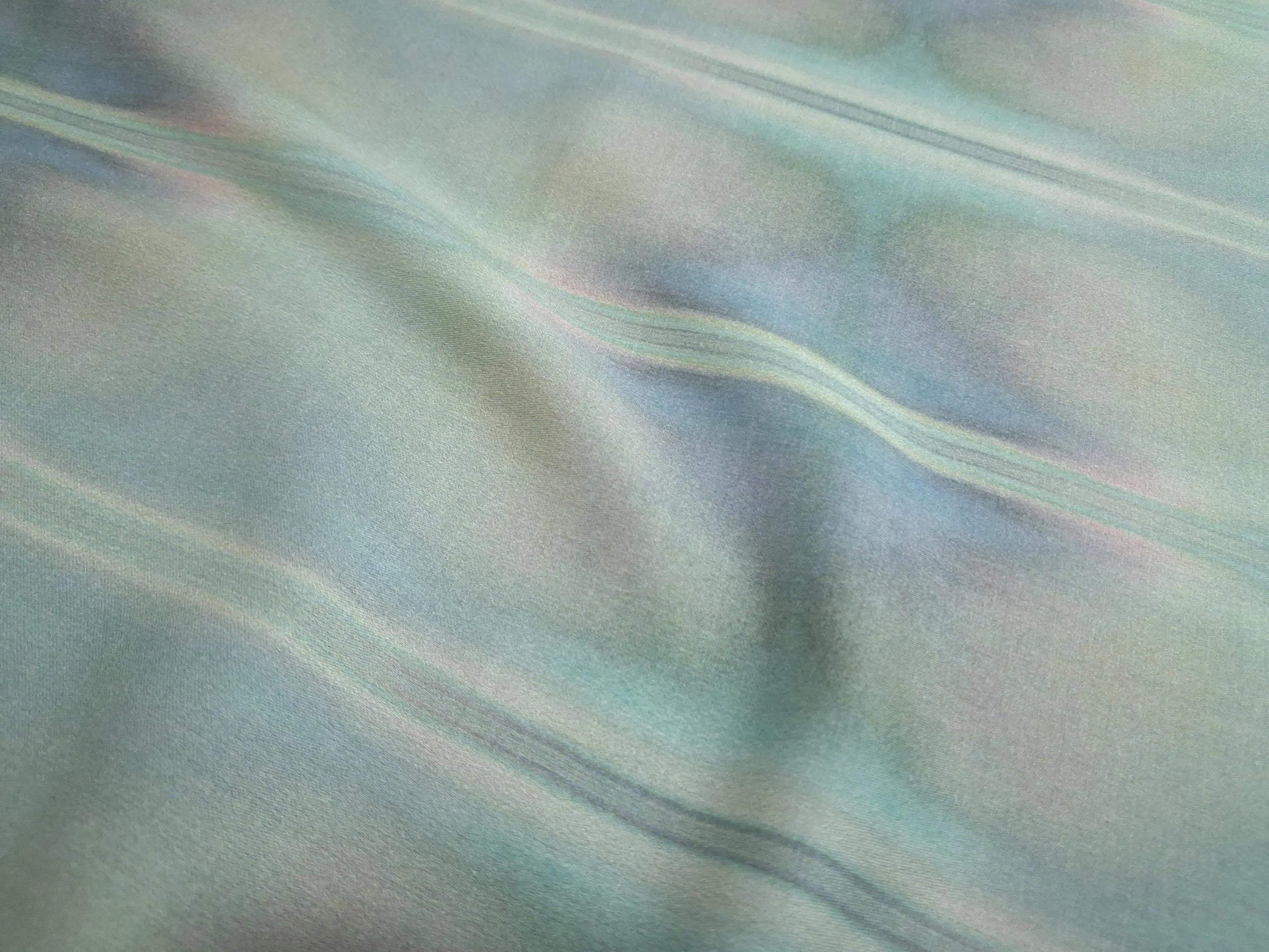 Cotton Sateen Fabric by the Yard | Digital Printed Cotton Sateen Dress Fabric | Sea Stripes Print