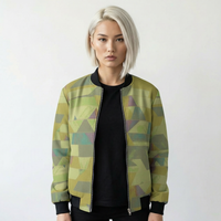 Women's Lemonade Green Geomozaic Bomber Jacket