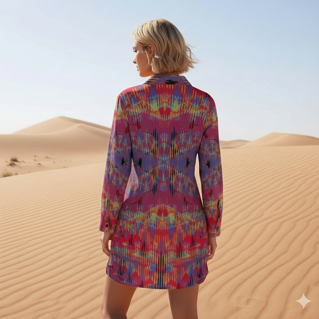 Women’s Mirage Shirt Dress – Custom-Designed Art Print Fashion