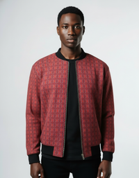 Men's Red knight Textured Bomber Jacket